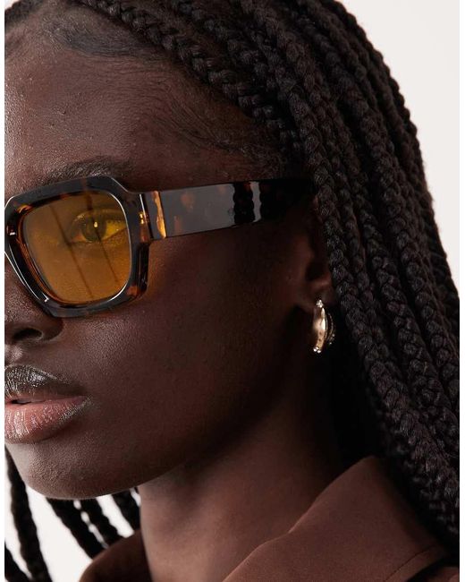 ASOS Brown Chunky Square Sunglasses