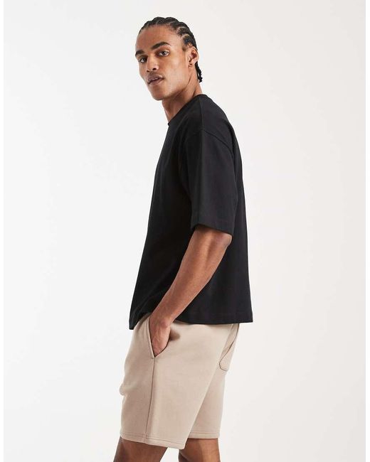 ASOS Black Essentials Slim Mid Length Jersey Shorts for men