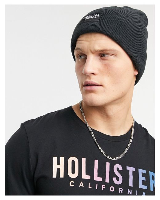 Hollister Synthetic Ribbed Beanie in 