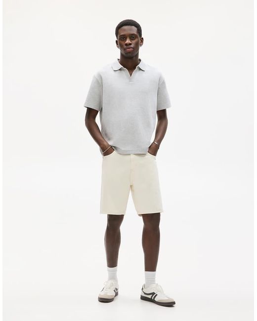 Pull&Bear Natural Standard Denim Bermuda Shorts for men