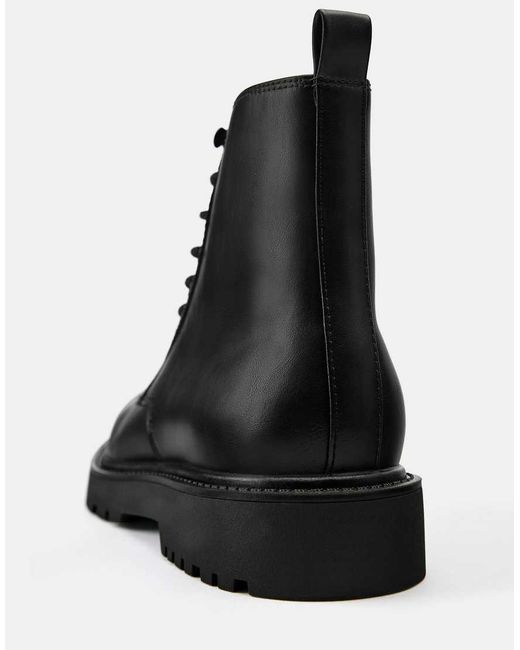 Pull&Bear Black Lace-up Boots for men