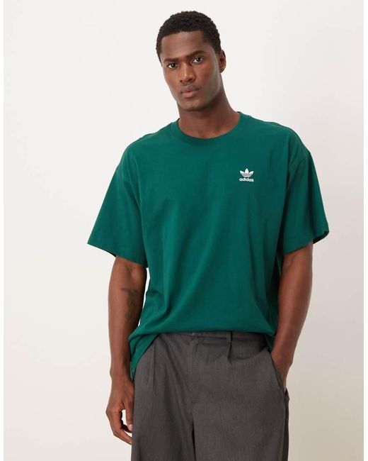 Adidas Originals Green Essential Oversized T-shirt for men