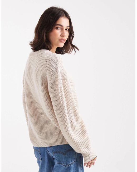 ONLY Natural – gerippter strickpullover