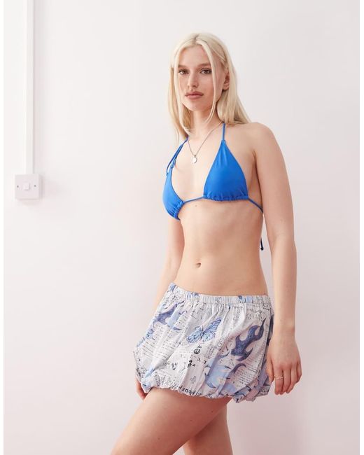 Monki Pink Bubble Mini Skirt