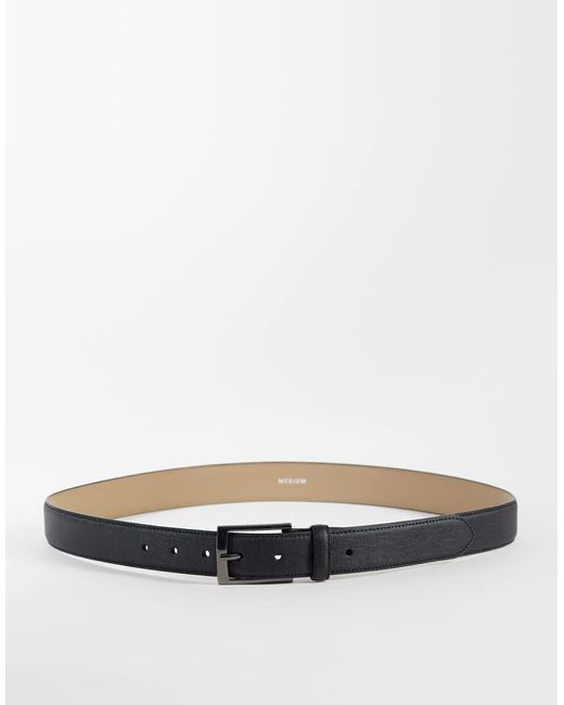 River Island White Essential Textured Belt for men
