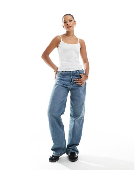 Canotta Bianca Con Spalline Sottili di JJXX in Blue