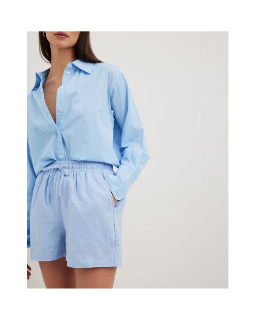 NA-KD Blue – shorts aus leinen