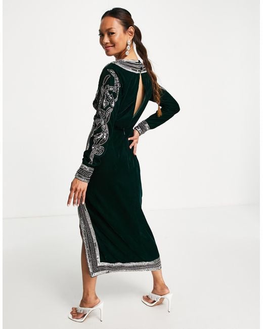 asos green velvet wrap dress Midi Dress Asos Bottle Green Dress Maxi Dress With Asos Green Velvet Dress ASOS Velvet Wrap