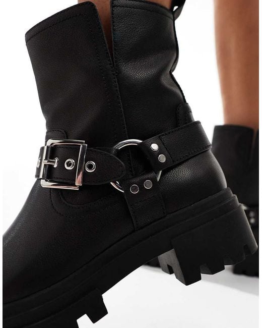 ALDO Harlly Flat Biker Ankle Boots in Black Lyst UK