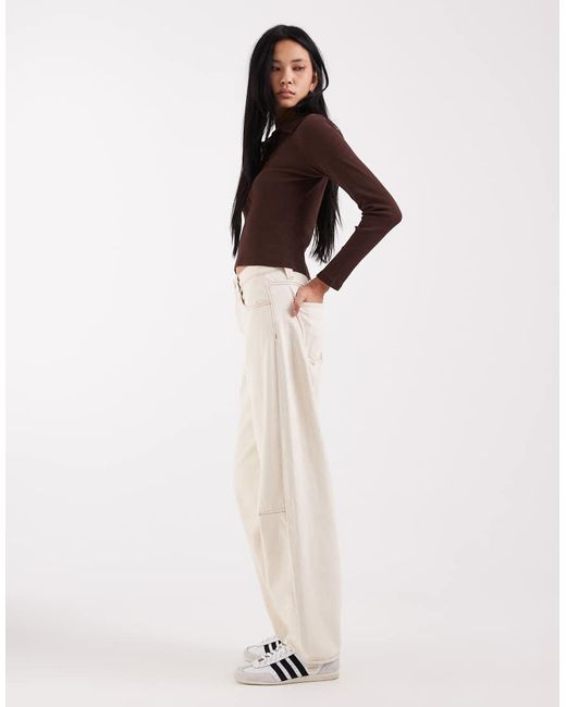 ONLY Brown Frankie High Waist Barrel Jeans