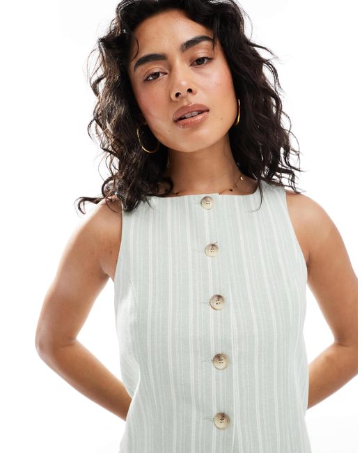 Miss Selfridge White Tailored Button Up Vest