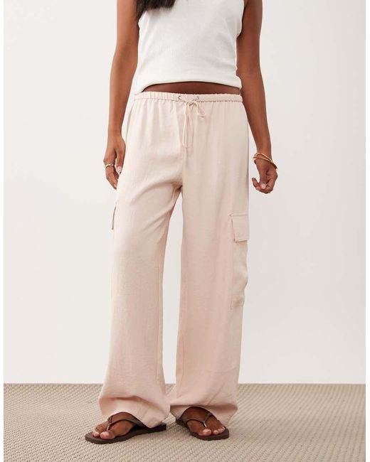 Miss Selfridge Natural Tailored Fluid Cargo Trouser