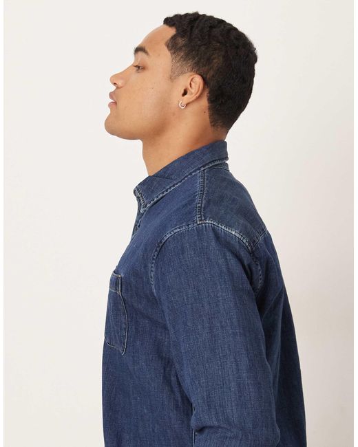 Chemise en jean à manches longues - foncé délavé Abercrombie & Fitch pour homme en coloris Blue