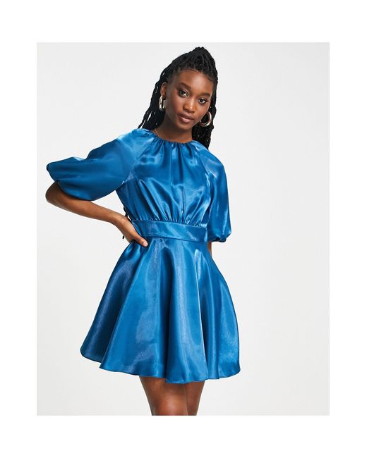 Forever New Bow Back Satin Mini Dress 