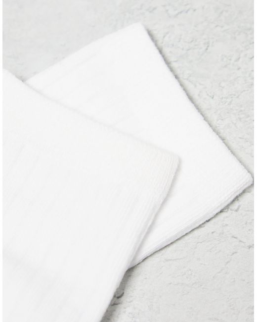 Weekday White Bella 3 Pack Ribbed Socks