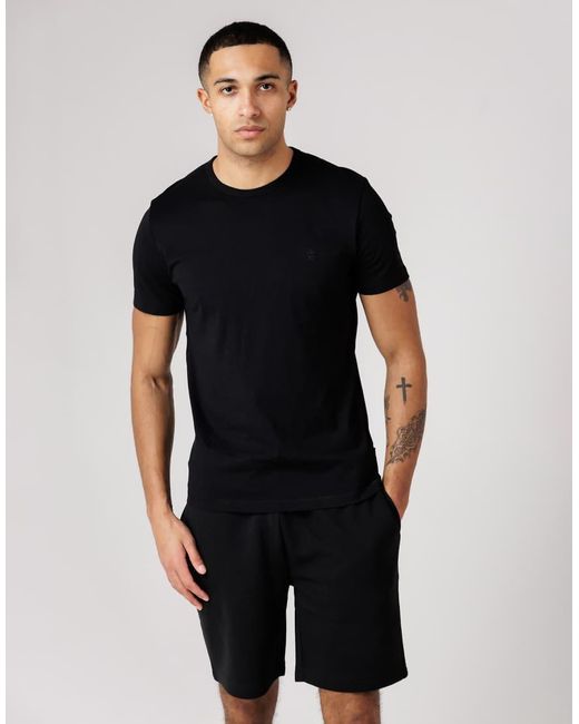 French Connection Black Cotton T-Shirt And Shorts Co Ord Set for men