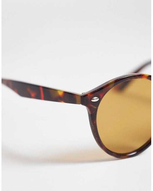 ASOS Natural Round Sunglasses