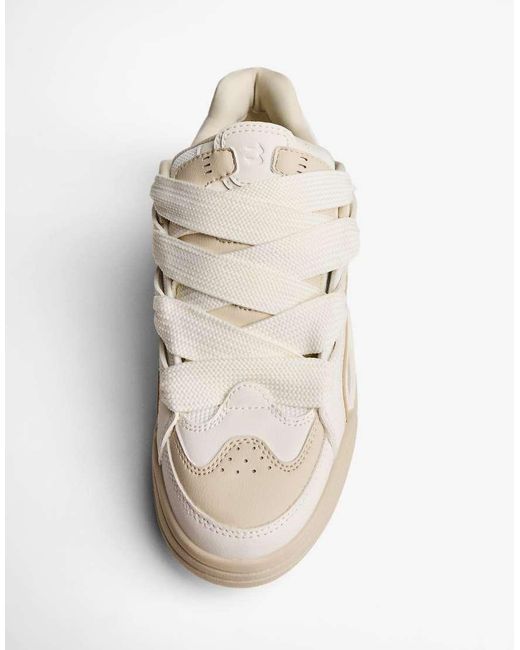 Bershka White Chunky Skate Trainers