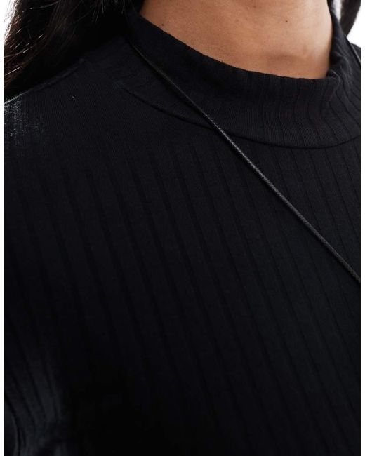 Mama.licious Blue Mamalicious Maternity Soft High Neck Ribbed Long Sleeved Midi Dress