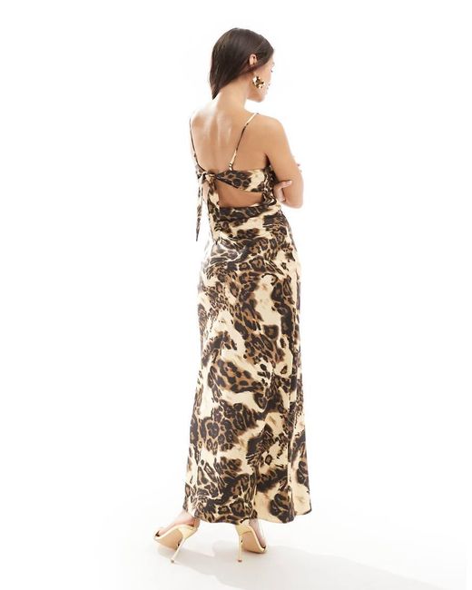 Miss Selfridge Metallic Satin Tie Front Maxi Slip Dress