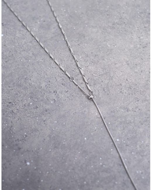 TOPSHOP Black Morgan Stainless Steel Twisted Long Chain Necklace