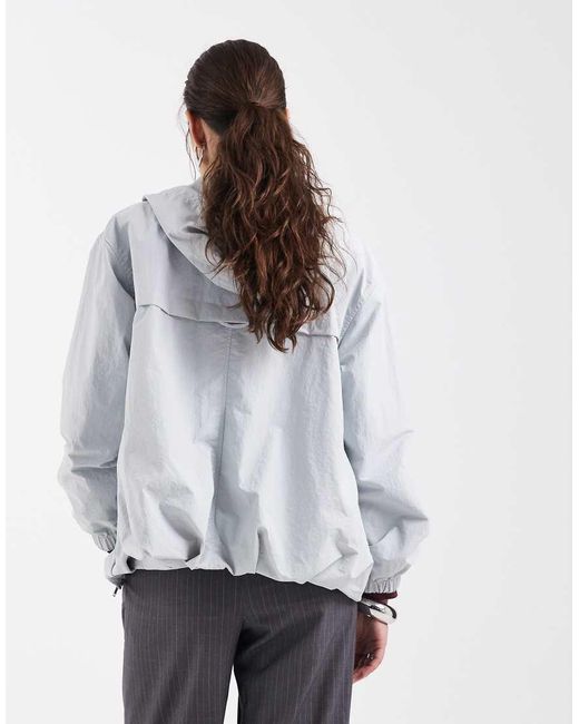 ASOS White Bubble Hem Rain Bomber Jacket