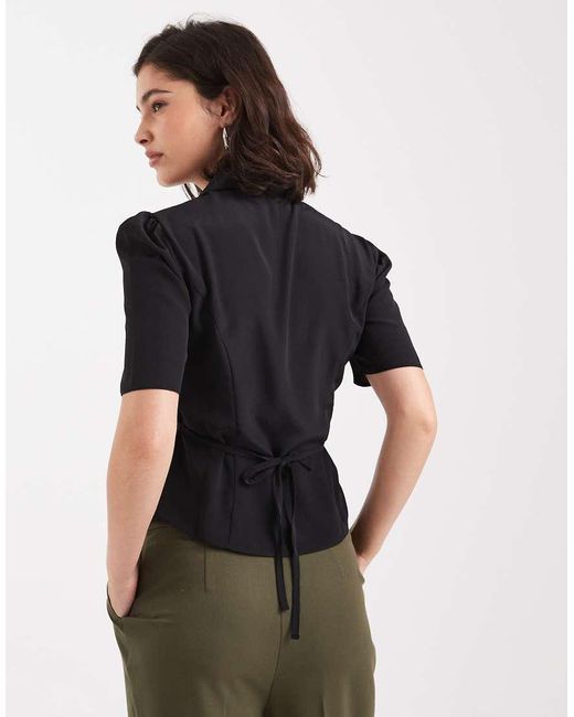 ASOS Blouse Met Strikceintuur in het Black