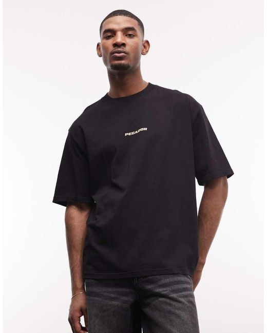 PEGADOR White Colne Oversized Logo T-shirt With Back Print for men