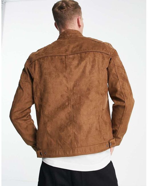 Jack & Jones Brown Essentials Biker Jacket for men