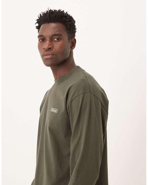 Barbour Green Walton Oversized Ls T-shirt for men