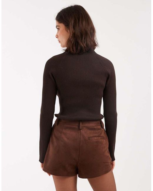 ASOS Brown Suedette Micro Shorts
