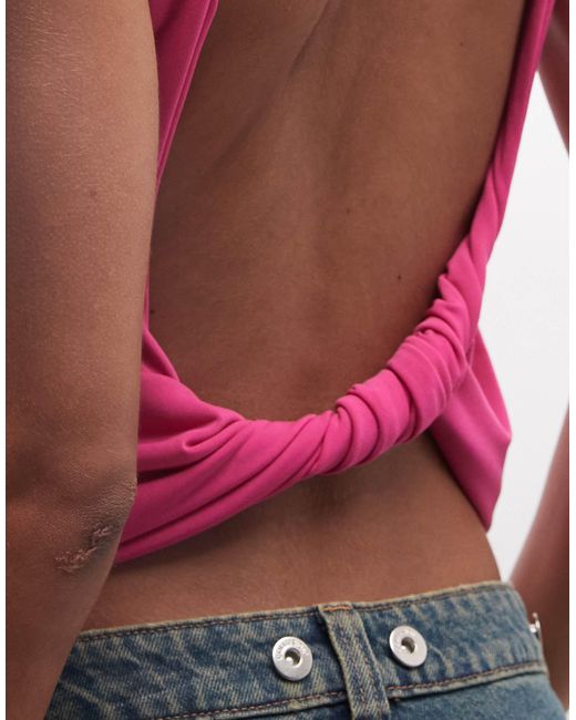 Collusion Red Twist Back Top