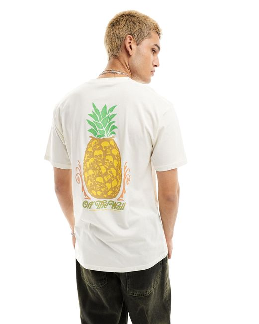 Vans White Pineapple Skull Back Print T-shirt for men
