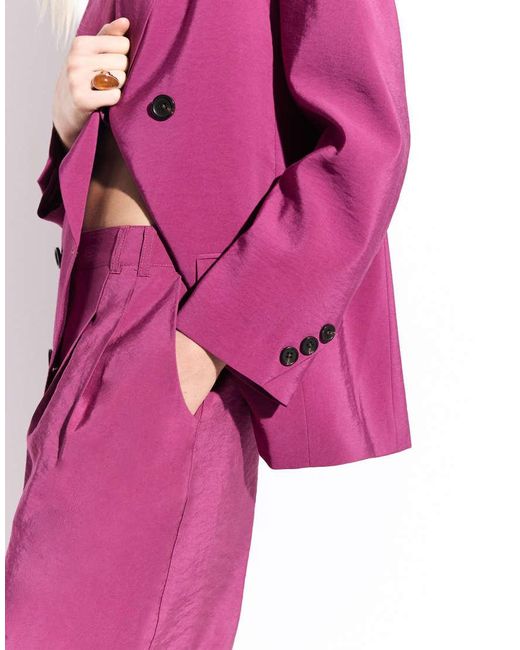 ASOS Pink Tailored Tapered Soft Suit Pants