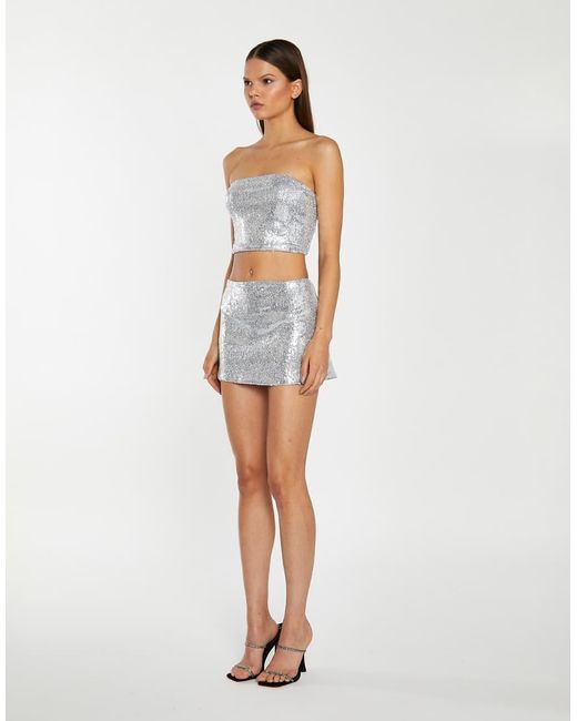 Glamorous White Sequin Pelmet Skirt