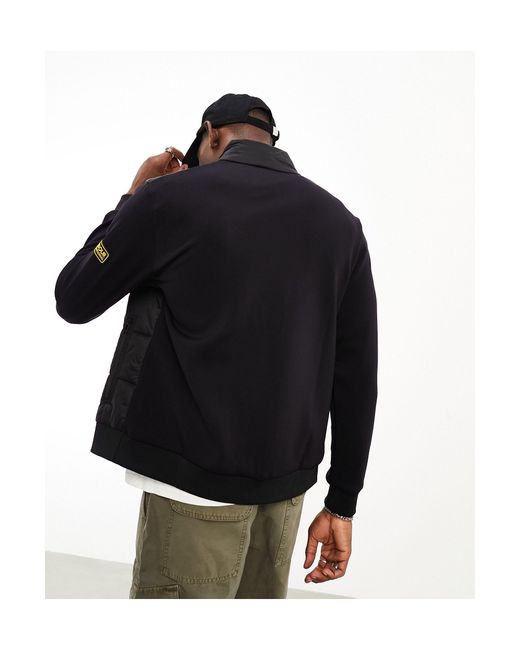 Croft - giacca felpata trapuntata con zip nera di Barbour in Black da Uomo