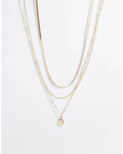 Pieces White Stack Necklace