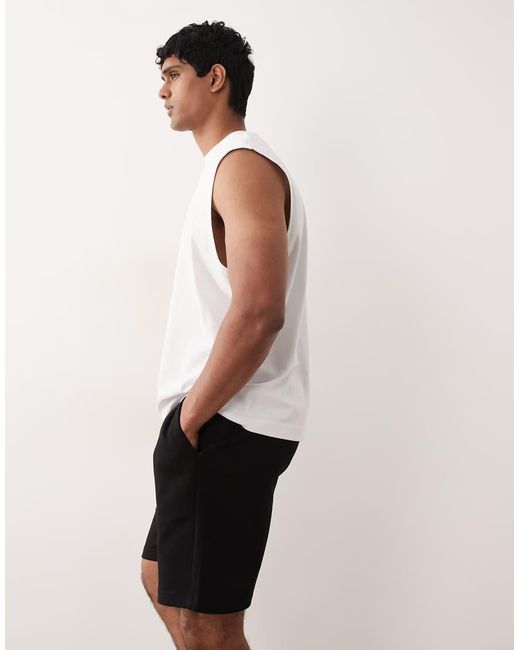 Only & Sons White Relaxed Fit Airflex Shorts for men