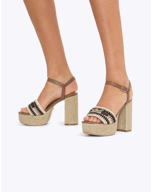 Carvela Kurt Geiger Black Nola Platform Heel Heeled Sandals