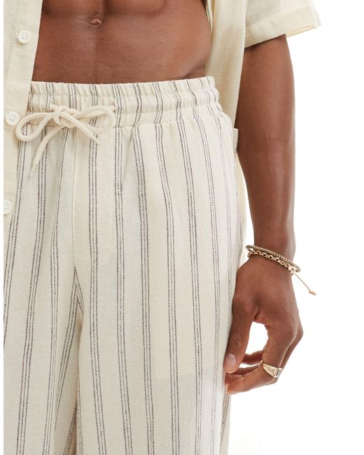 ASOS White Relaxed Linen Trouser for men