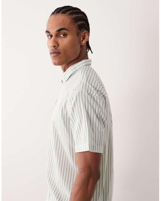 JJ Rebel Gray Short Sleeve Shirt With Stripes for men