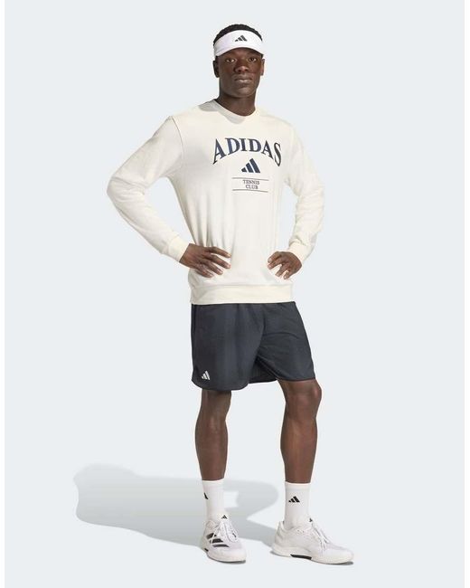 Adidas Originals White Adidas Heritage Graphic Crew Sweatshirt for men