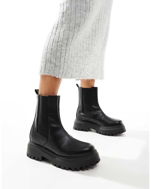 ASOS White Amber Chunky Chelsea Boots