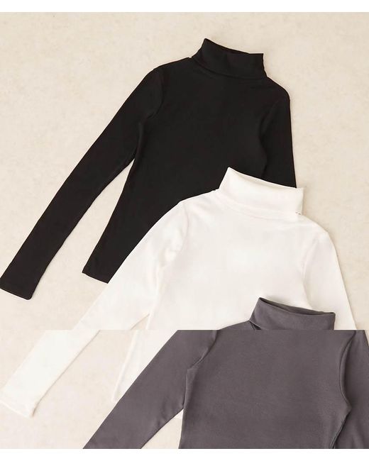 New Look Set Met Geribbelde Tops Met Col in het Black