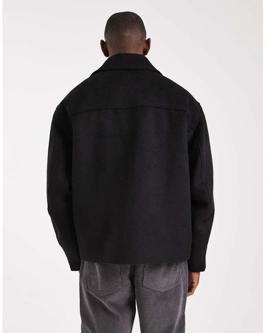 ASOS Black Oversized Wool Look Jacket for men
