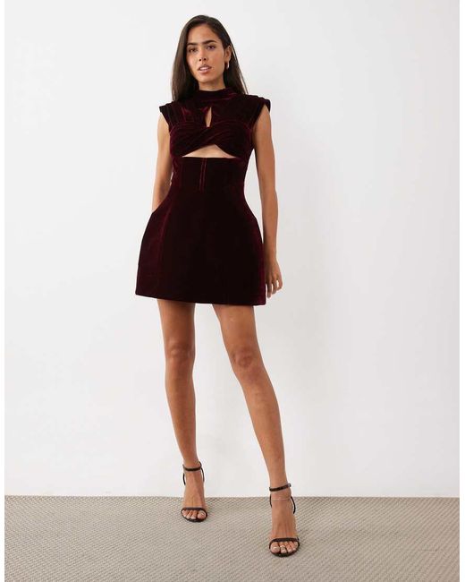 ASOS Velvet Ruched Bust Structured Mini Dress
