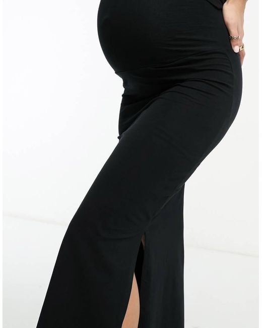 Mama.licious Black Mamalicious Maternity Jersey Maxi Skirt