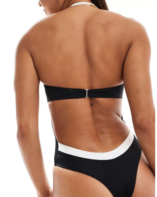 Free Society Black Contrast Bandeau Swimsuit