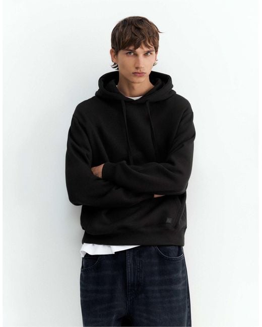 Pull&Bear Basic kapuzenpullover in Black für Herren