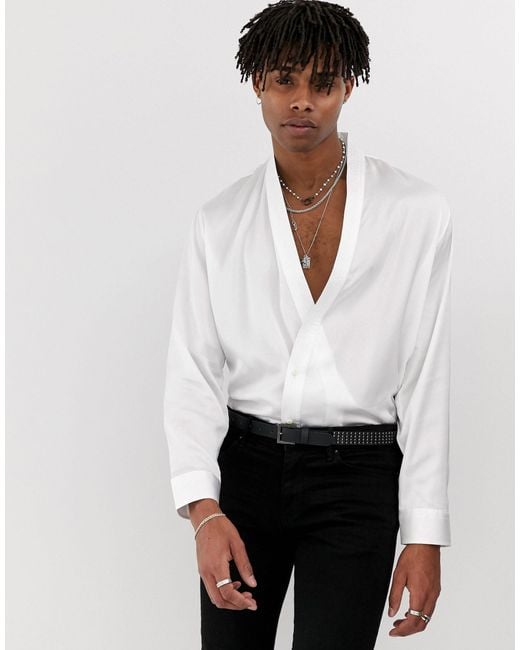 Camicia stile kimono bianca da Uomo di Heart \u0026 Dagger in Bianco | Lyst
